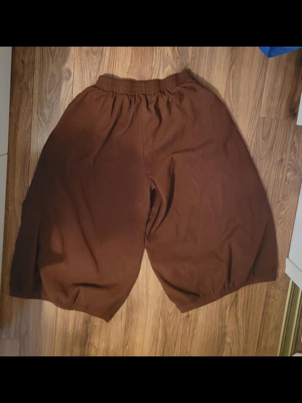 Brown Wide-Leg Elastic Waist Pants